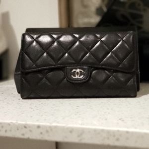 ***SOLD***100% Authentic Chanel Lambskin Long Flap